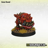 Iron Reich Orc Taskmaster with Gnaw Hound